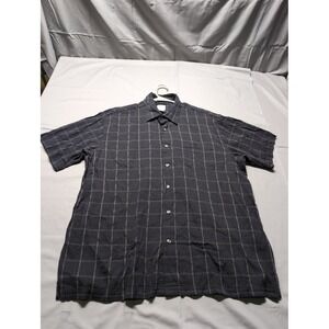 Geoffrey Beene‎ GB Plaid Button Up Short Sleeve Shirt XL/XG